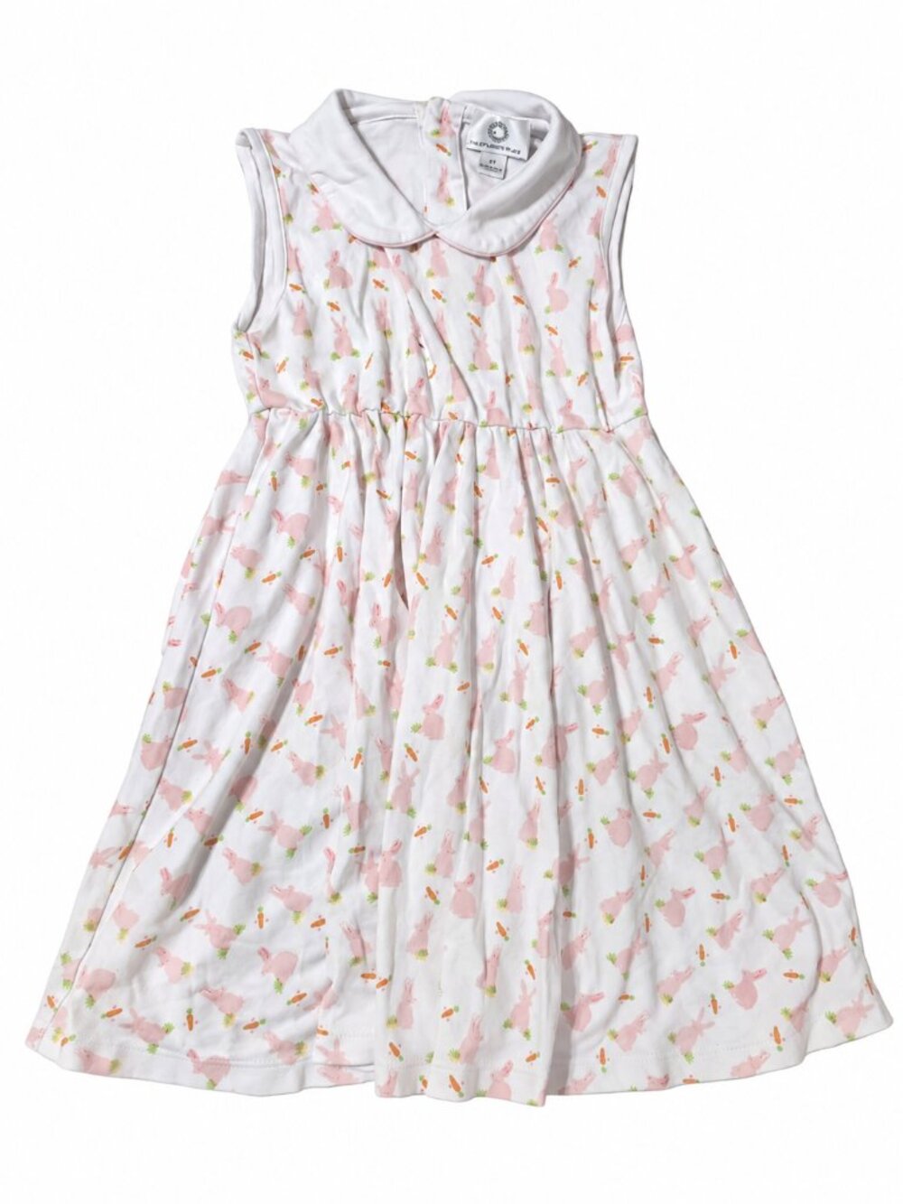 The Proper Peony Girls Bunny Rabbit Print Dress White Pink Size 6Y